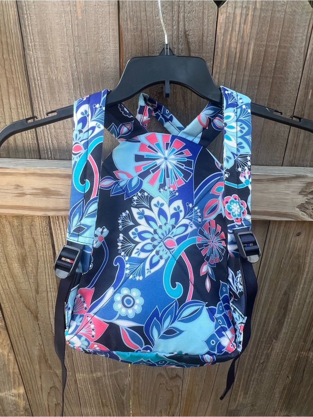Vera Bradley Mini Backpack Blue Pink Floral Paisley Print Adjustable Straps - Picture 2 of 7